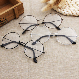 Vintage Retro Round Flat Glasses Gold Eyeglass Frame Man Plain Glass Clear Eyeglasses Eye Glasses Frames For Women Men 6 Colors